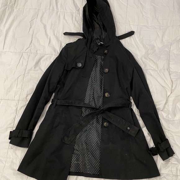 H&M Divided trench coat with hood, size 4 - Picture 1 of 3